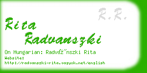 rita radvanszki business card